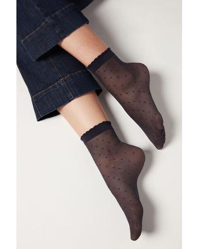 Calzedonia Classic Patterned Socks - Black