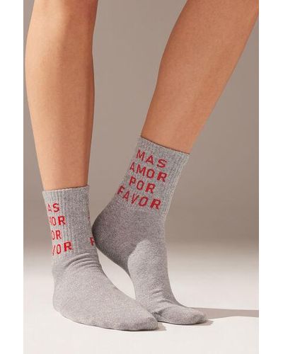 Calzedonia Funny Style Short Socks - Grey