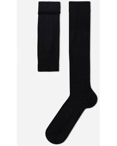 Calzedonia Men's Long Socks With Cashmere - Black