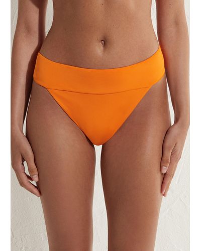 Calzedonia High Waist Brazilian Swimsuit Bottom Indonesia Eco - Orange