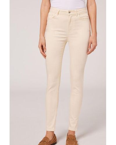 Calzedonia Soft Touch High-Waist Skinny Push-Up Jeans - Natural