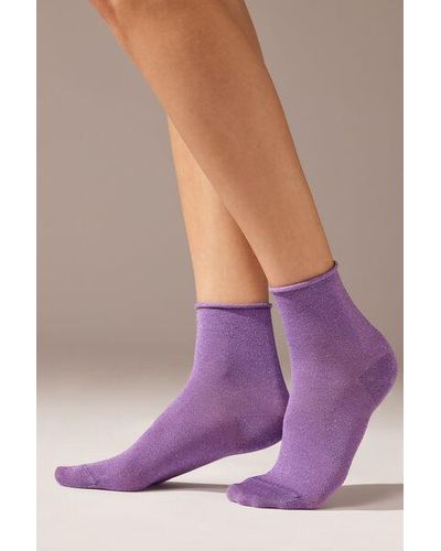 Calzedonia Glitter Short Socks - Purple