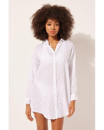 Calzedonia Linen Shirt Dress - White