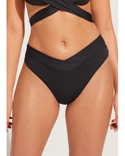 Calzedonia Brasiliana vita alta a v costume indonesia - Nero