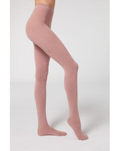 Calzedonia Soft Modal And Cashmere Blend Tights Pale - Pink