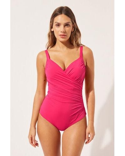 Calzedonia Lightly Padded Slimming Swimsuit Indonesia - Pink