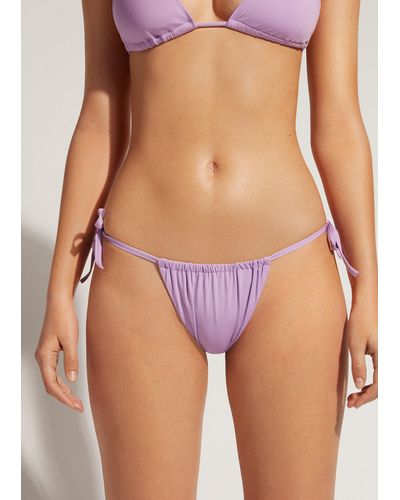 Calzedonia Tie Brazilian Bikini Bottoms Indonesia Eco - Purple