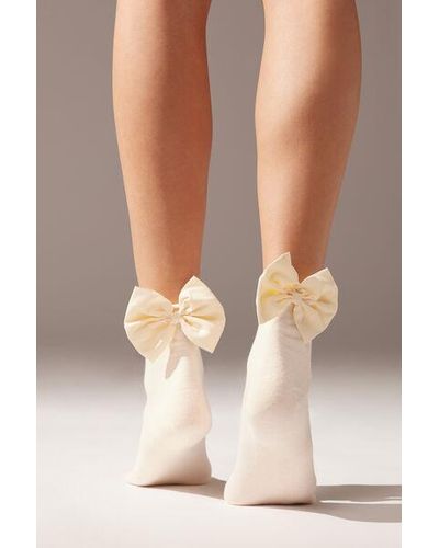Calzedonia Bow Short Socks - White