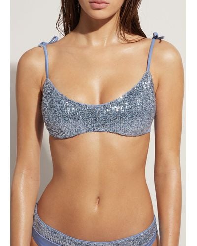 Calzedonia Tank-style Swimsuit Top Cannes - Blue