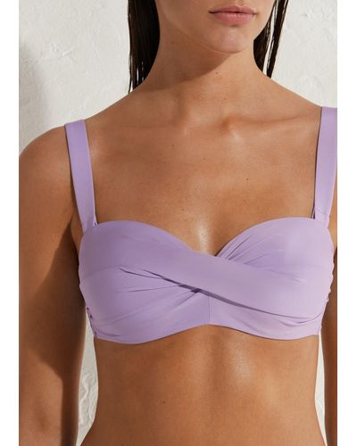Calzedonia Padded Bandeau Swimsuit Top Indonesia - Purple