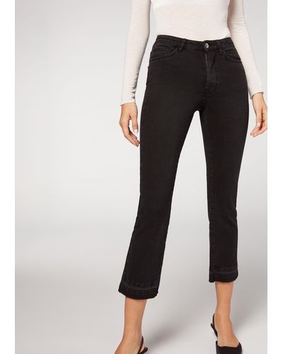 Calzedonia Jeans cropped flare - Nero