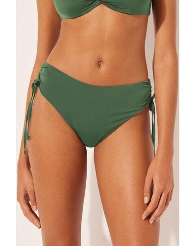 Calzedonia Drawstring High-Waisted Bikini Bottoms Indonesia - Green