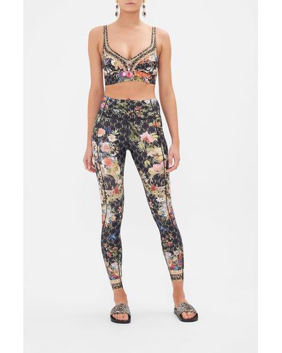 GenesinlifeShops Germany - Black Embroidered leggings Diesel - camilla  floral-print harem pants