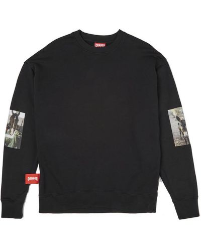 Camper Black Sweatshirt With Donkey Print