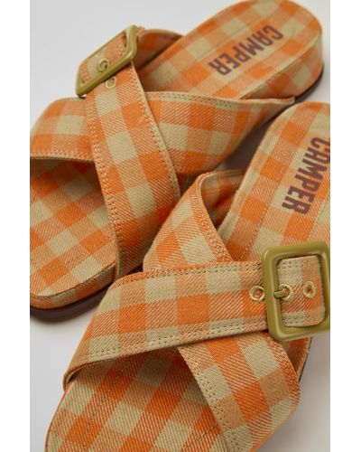 Camper Orange And Beige Sandals - Multicolour