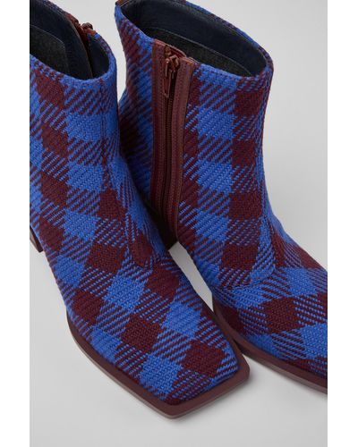 Camper Blue And Burgundy Cotton Boots