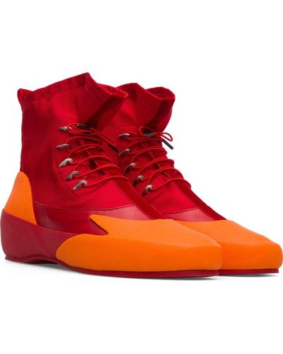 Camper Red Ankle Boots