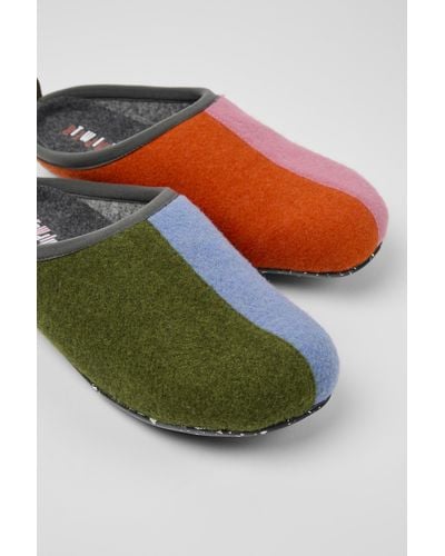 Camper Multicolored Wool Slippers - Grey