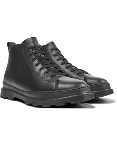 Camper Black Leather Ankle Boots