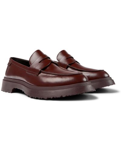 Camper Bordeauxrode Leren Loafers - Meerkleurig