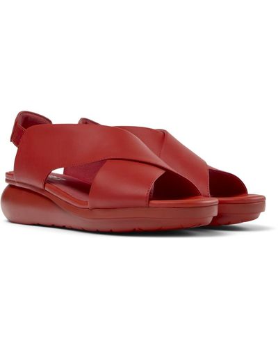 Camper Sandale aus Leder - Rot