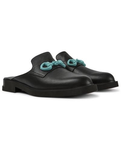 Camper Semiopen Black Leather Shoes