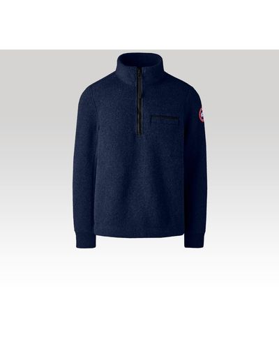 Canada Goose Lawson 1⁄4 Zip Sweater Kind Fleece - Blue