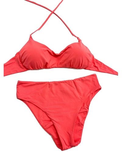 Fisico Bikini a fascia corallo - Rosso