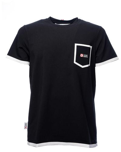 Mc2 Saint Barth T-shirt nera blake black b01 dettagli fluo in cotone - Nero