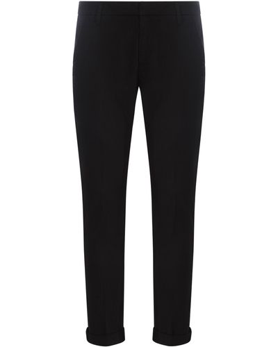 Dondup Pantalone "gaubert" in gabardina di cotone - Nero