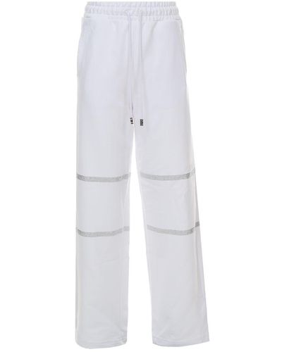 Gcds Pantalone in felpa di cotone - Bianco
