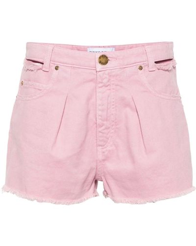 Pinko Shorts denim con effetto vissuto - Rosa