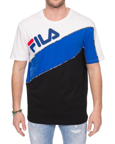 Fila T-shirt con logo in gomma frontale - Blu