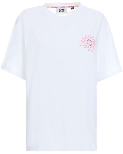 Gcds T-shirt bianca in cotone - Bianco