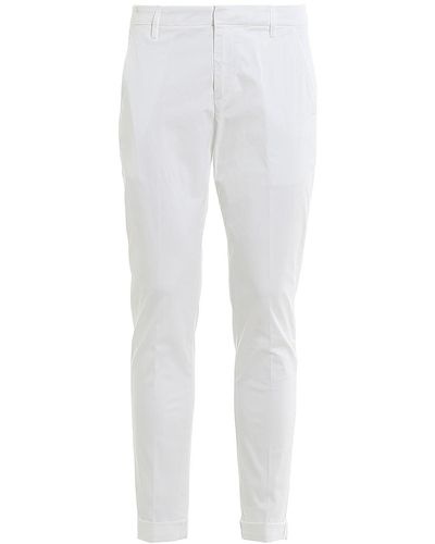 Dondup Pantalone "gaubert" in gabardina di cotone - Bianco