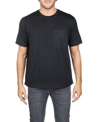 Neil Barrett T-shirt nera in cotone con taschino frontale - Nero