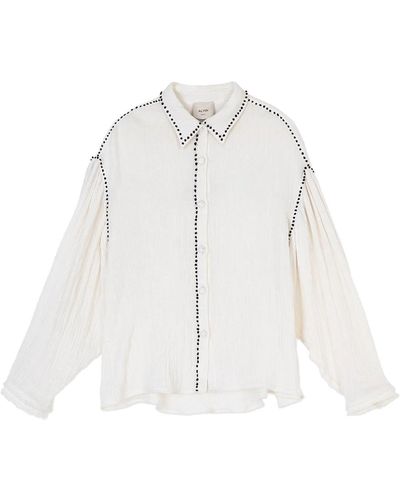 Alysi Camicia panna in cotone - Bianco