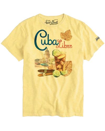 Mc2 Saint Barth T-shirt "cuba libre" gialla in cotone - Giallo