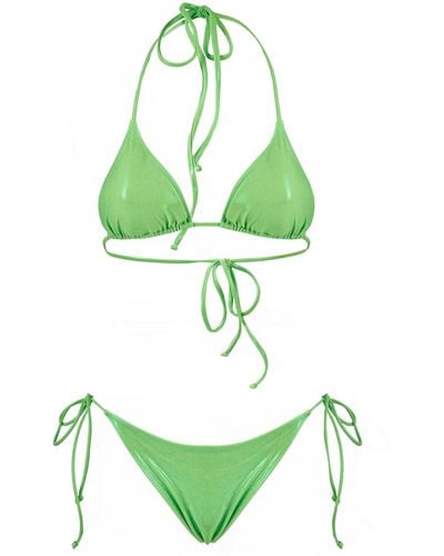 Mc2 Saint Barth Bikini triangolo fluo con effetto glam - Verde