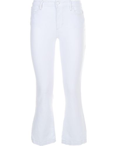 PAIGE Jeans "colette crop flare" in denim di cotone - Bianco