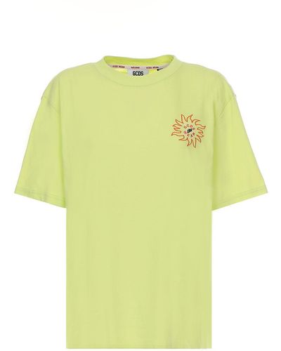 Gcds T-shirt lime in cotone - Giallo