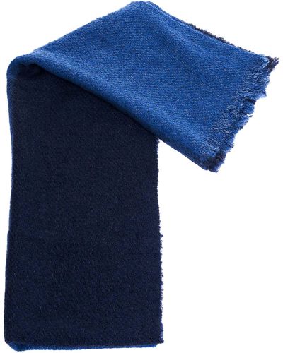 Destin Sciarpa bicolor in misto lana e cashmere - Blu