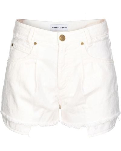 Pinko Shorts "ceresio" in denim di cotone - Bianco
