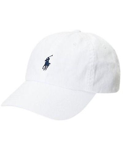 Polo Ralph Lauren Cappello in cotone con ricamo logo frontale - Bianco