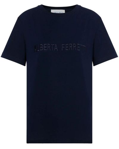 Alberta Ferretti T-shirt in jersey di cotone - Blu