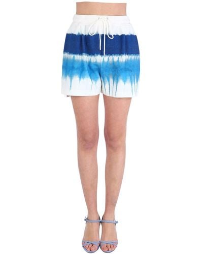 Alberta Ferretti Shorts tie dye "i love summer" - Blu