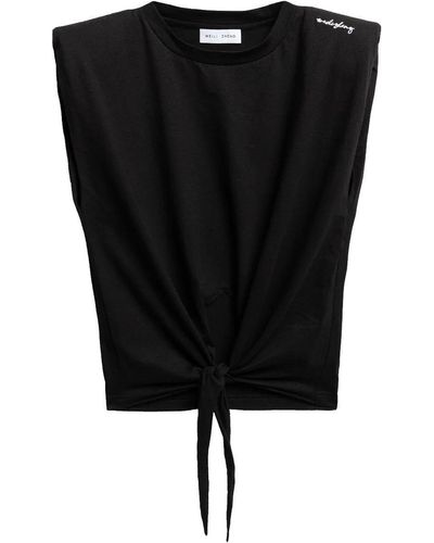 WEILI ZHENG T-shirt nera in jersey di cotone - Nero