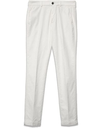 Cruna Pantalone "brera" in velluto millerighe - Bianco