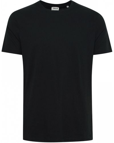 Solid T-shirt nera in cotone - Nero