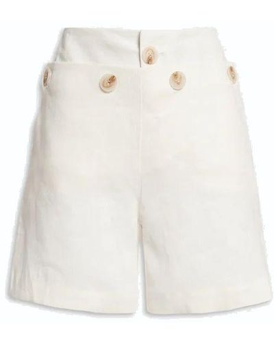 WEILI ZHENG Shorts in lino - Bianco